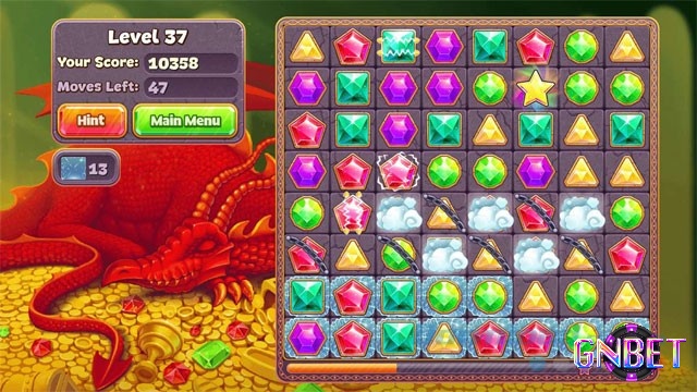 Đồ họa của game Jewels Star nổi bật với màu sắc rực rỡ, lấp lánh